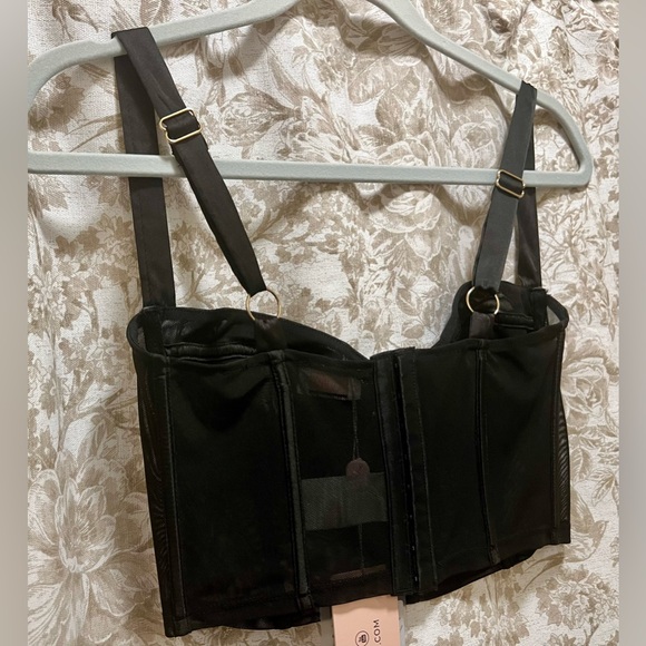 Oh Polly Black Sheer Bustier BNWT! - Picture 9 of 16